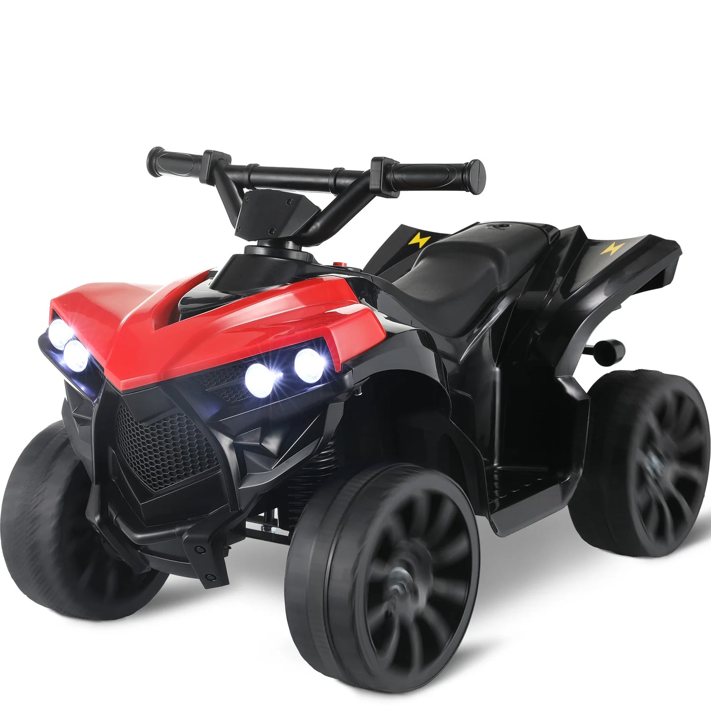 Kids Electric Car, 6V Toddler ATV Ride-On Toy, 4-Wheel Battery Powered Motorbike for Kids 1-6 Years Old, In/Outdoor Playroom