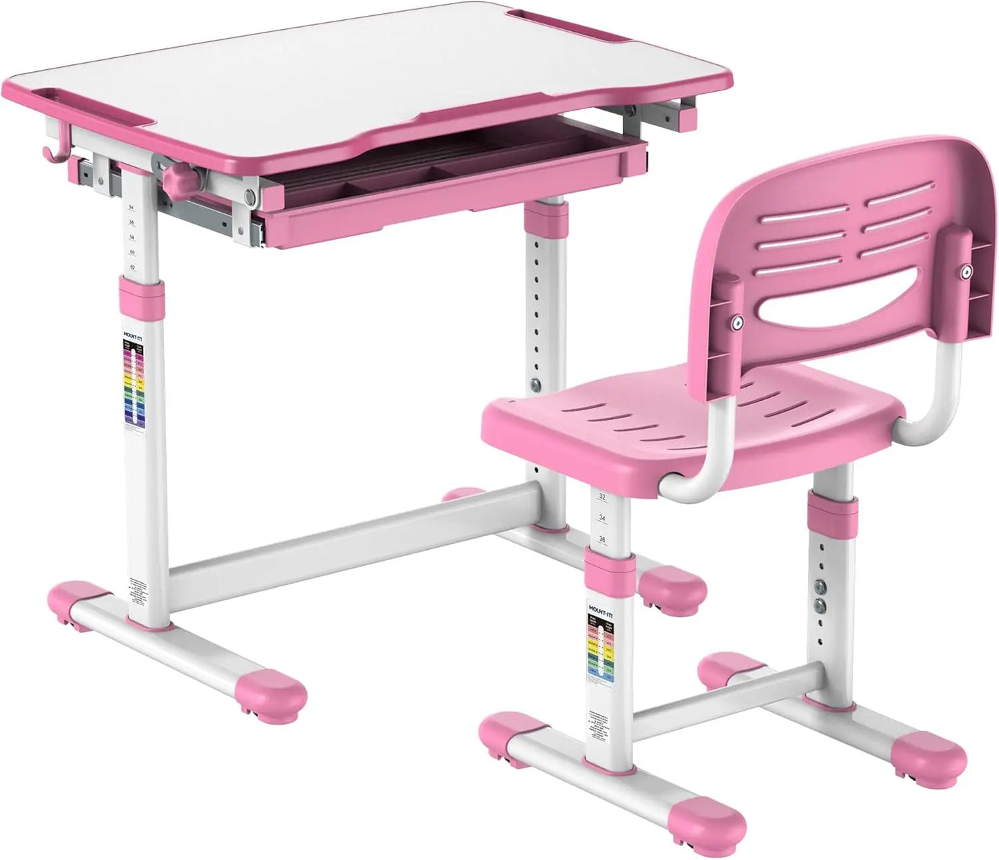 Kids Desk and Chair Set Height Adjustable up to 30"Ergonomic Kids Desk School,Kids Table and Chairs for Student26"x18"