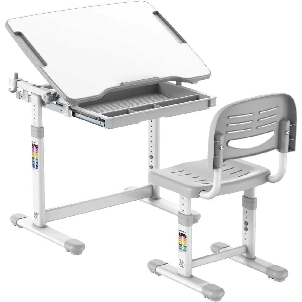Kids Desk and Chair Set Height Adjustable up to 30"Ergonomic Kids Desk School,Kids Table and Chairs for Student26"x18"
