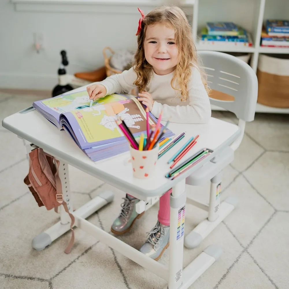 Kids Desk and Chair Set Height Adjustable up to 30"Ergonomic Kids Desk School,Kids Table and Chairs for Student26"x18"