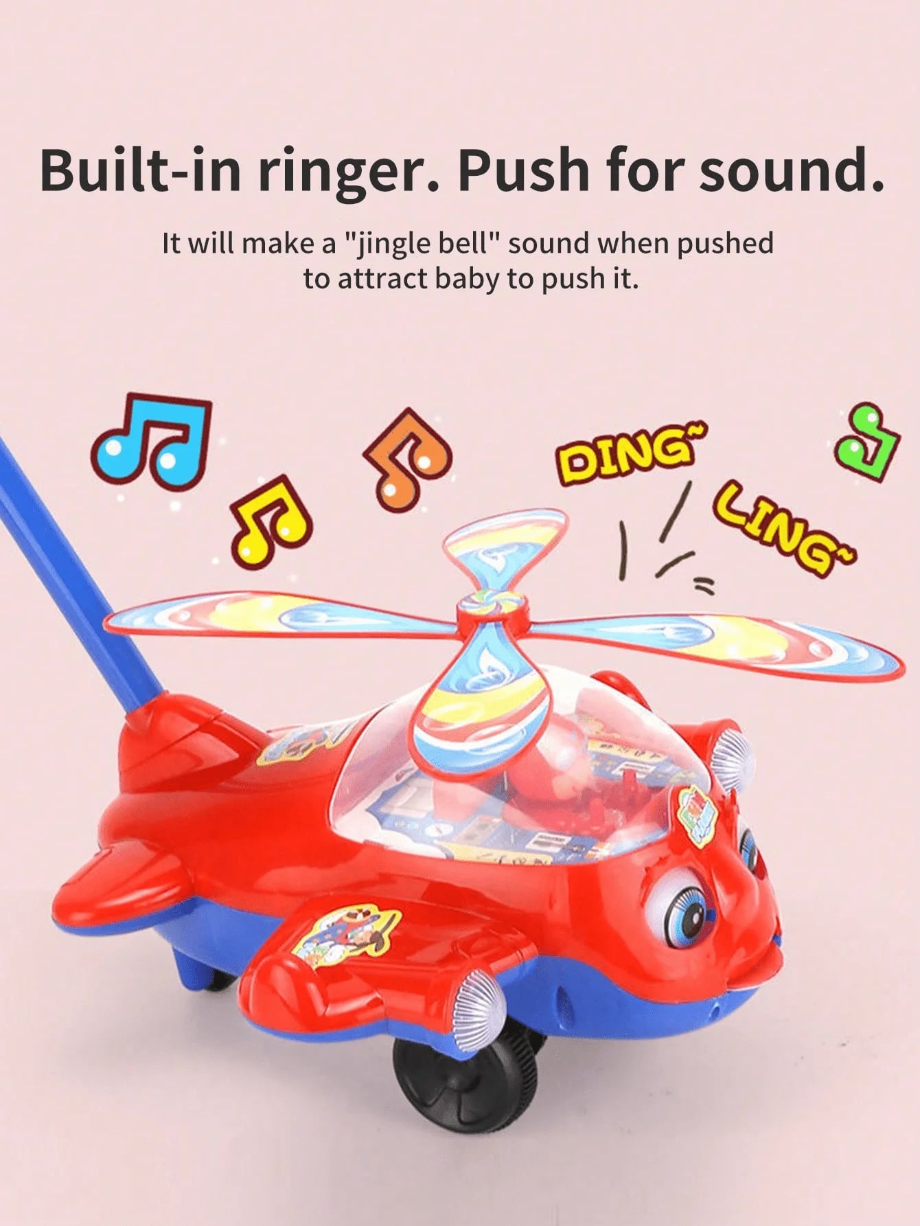 Cartoon Airplane Toy Trolley Educational Toy for Kids Toddler Children Children's Learning Walking Hand Push Aircraft Toy Push