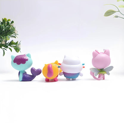 13pcs Gabby Dollhouse Anime Figure Toy Smiling Car Cat Hug Gaby Girl Dolls Mercat Cartoon Action Figure Kids Xmas Birthday Gifts