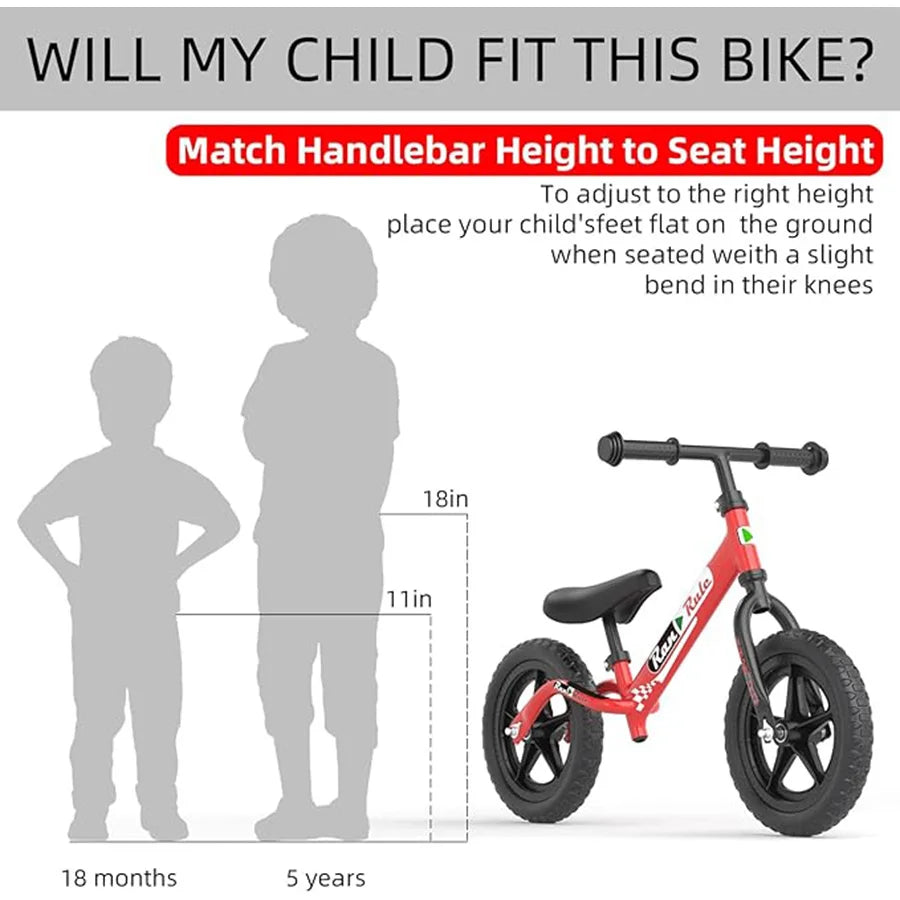 RoyalBaby Toddler Balance Bike for 2 to 5 Years Old Boys Girls Toys Gift, Lightweight Adjustable Seat and Handlebar Training Bic
