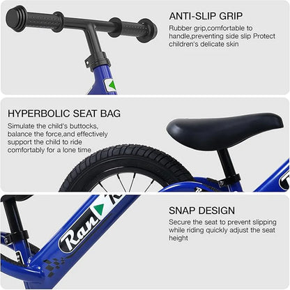 RoyalBaby Toddler Balance Bike for 2 to 5 Years Old Boys Girls Toys Gift, Lightweight Adjustable Seat and Handlebar Training Bic