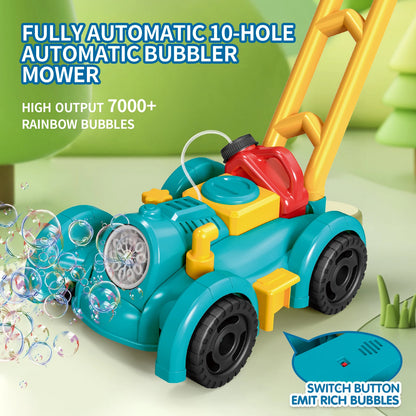 Trolley Bubble Machine Gun Cart Lawn Mower Car Electric Automatic Soap Bubbles Car Outdoor Party Games Children Toys for Kids