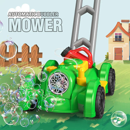 Trolley Bubble Machine Gun Cart Lawn Mower Car Electric Automatic Soap Bubbles Car Outdoor Party Games Children Toys for Kids