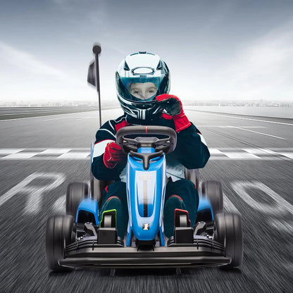 24V Go Kart, Electric Drift Kart Car with Adjustable Seat, Outdoor Ride On Toy with Variable Speed Mode, High-Speed Racing