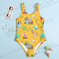 MINISO CuteBluey Print New Girl Summer One-Piece Swimsuit Fashion Cartoon Women Kids Swimwear Sleeveless Swim Clothing