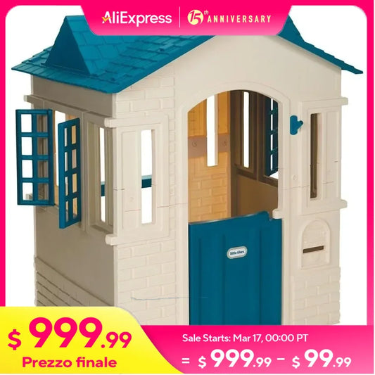 Cottage Pretend Princess Playhousefor Kids, Indoor Outdoor,with Working Doors and Windows, for Toddlers Ages 2+ Years,Pink,Large