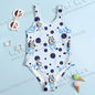 MINISO CuteBluey Print New Girl Summer One-Piece Swimsuit Fashion Cartoon Women Kids Swimwear Sleeveless Swim Clothing