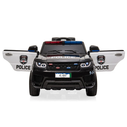 12V Kids Police Ride On Car Electric Cars 2.4G Remote Control, LED Flashing Light, Music & Horn.