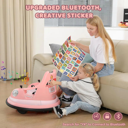 Bumper Car for Kids,1.9mph Max,12V Toddler Ride on Toys with Remote Control,2-Speed,2 Playing Modes,360 Degree Spin,Bump