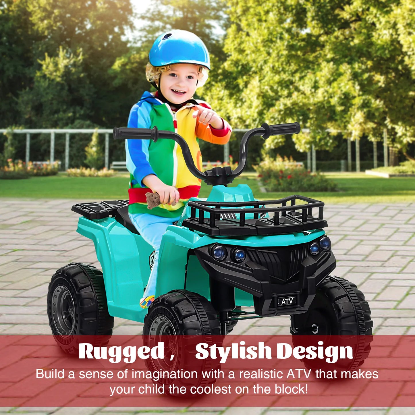 Kids Ride On ATV, 12V Battery Powered Electric Vehicle With Remote Control, 4-Wheeler Quad ATV Play Car For Boys Girls