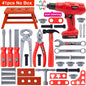 Children's Tool Set with Electric Toy Drill Kids Power Construction Toy Pretend Play Toy Tools Kit for Toddler Boys Girls Child