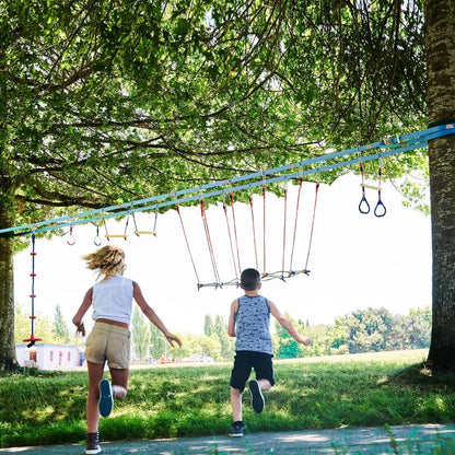 Obstacle Course  110 Ft  Ninja Warrior Obstacle Course Accessories Monkey Bars  Climbing Rope  Ninja Rings  Trapeze Swing Bar
