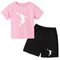 Children's Clothing Boys Girls T-shirt Set 3-12 Year Toddler Tops Shorts Printing Basketball Fashion Leisure Brand Summer Wear