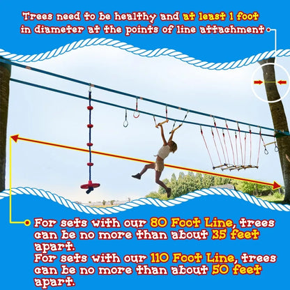 Obstacle Course  110 Ft  Ninja Warrior Obstacle Course Accessories Monkey Bars  Climbing Rope  Ninja Rings  Trapeze Swing Bar