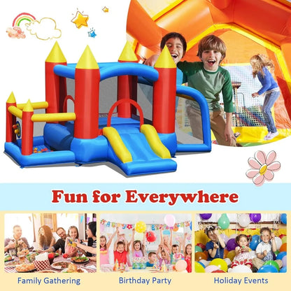 Bounce House Bouncy House for Kids Outdoor w/Slide Soccer Goal Ocean Balls Extra Thick Toddler Indoor Jumper Bouncy Castle