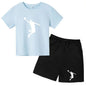 Children's Clothing Boys Girls T-shirt Set 3-12 Year Toddler Tops Shorts Printing Basketball Fashion Leisure Brand Summer Wear