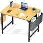 Computer Office Desk 32Inch Kids Student Study Writing Work with Storage Bag & Headphone Hooks Modern Simple Home Bedroom