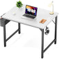 Computer Office Desk 32Inch Kids Student Study Writing Work with Storage Bag & Headphone Hooks Modern Simple Home Bedroom