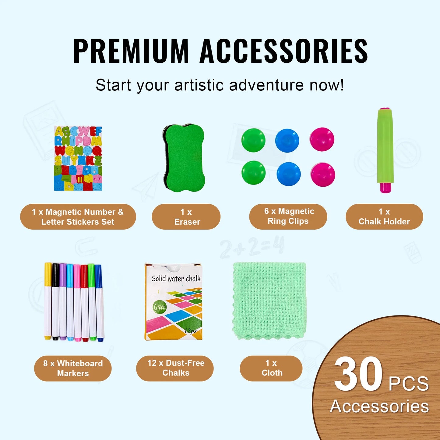 VEVOR Standing Magnetic Drawing Board WordPad Art Easel with Painting Accessories Children Educational Toys for Kids Boy Girl