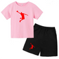 Children's Clothing Boys Girls T-shirt Set 3-12 Year Toddler Tops Shorts Printing Basketball Fashion Leisure Brand Summer Wear