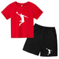 Children's Clothing Boys Girls T-shirt Set 3-12 Year Toddler Tops Shorts Printing Basketball Fashion Leisure Brand Summer Wear