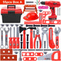 Children's Tool Set with Electric Toy Drill Kids Power Construction Toy Pretend Play Toy Tools Kit for Toddler Boys Girls Child