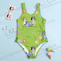 MINISO CuteBluey Print New Girl Summer One-Piece Swimsuit Fashion Cartoon Women Kids Swimwear Sleeveless Swim Clothing
