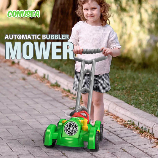 Trolley Bubble Machine Gun Cart Lawn Mower Car Electric Automatic Soap Bubbles Car Outdoor Party Games Children Toys for Kids