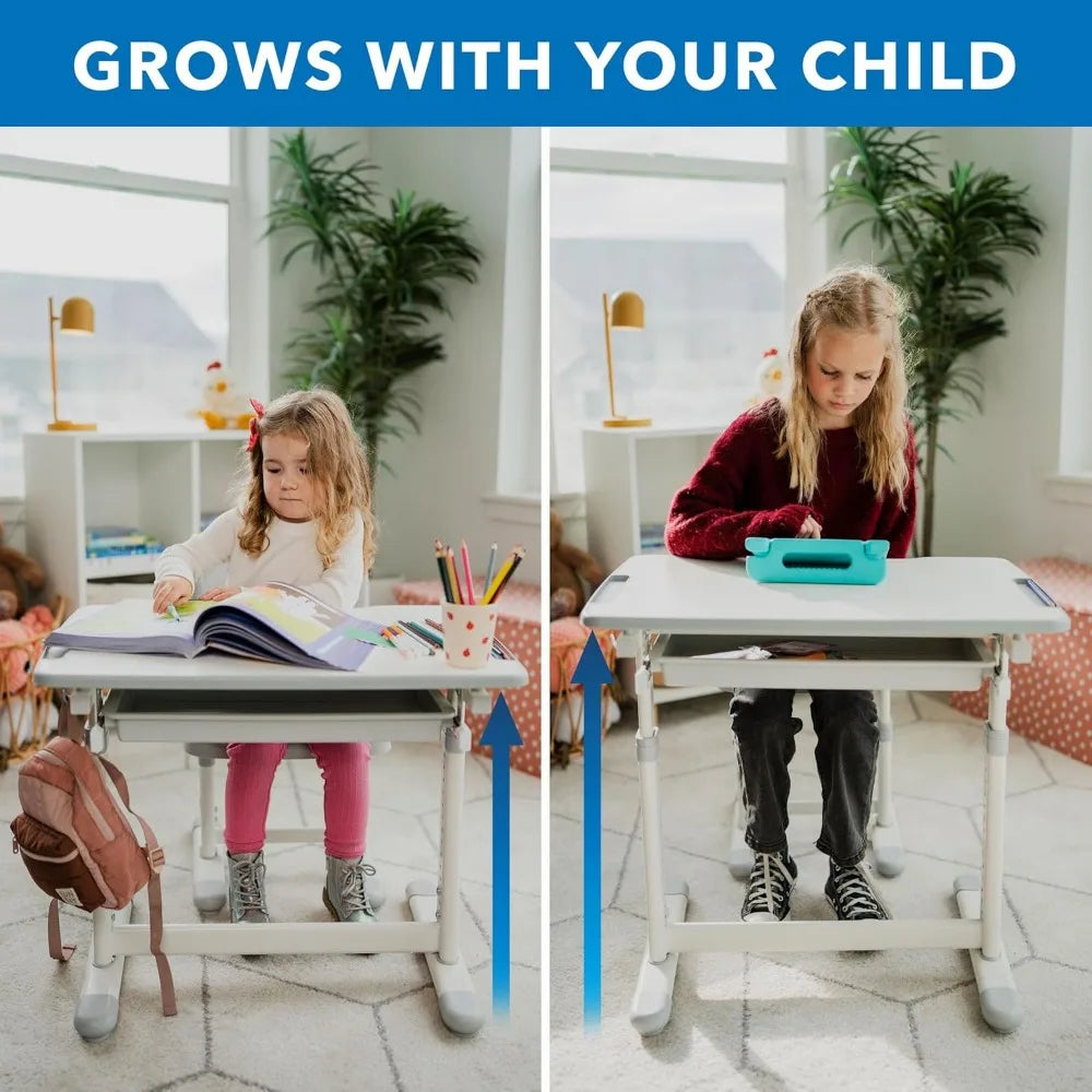Kids Desk and Chair Set Height Adjustable up to 30"Ergonomic Kids Desk School,Kids Table and Chairs for Student26"x18"
