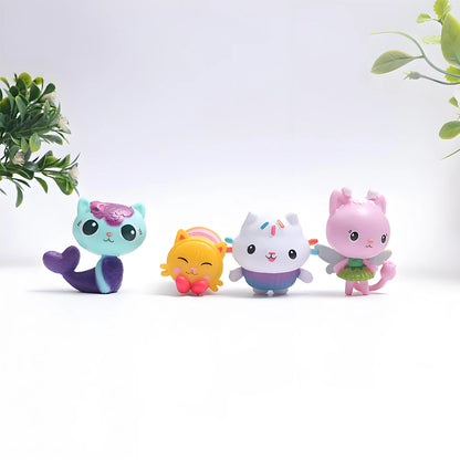 13pcs Gabby Dollhouse Anime Figure Toy Smiling Car Cat Hug Gaby Girl Dolls Mercat Cartoon Action Figure Kids Xmas Birthday Gifts