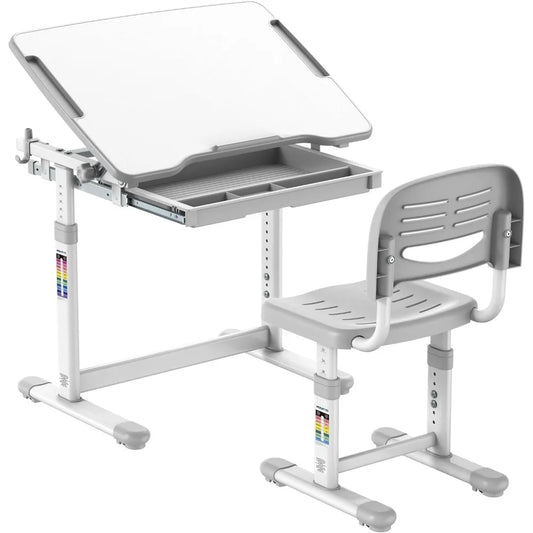 Kids Desk and Chair Set Height Adjustable up to 30"Ergonomic Kids Desk School,Kids Table and Chairs for Student26"x18"