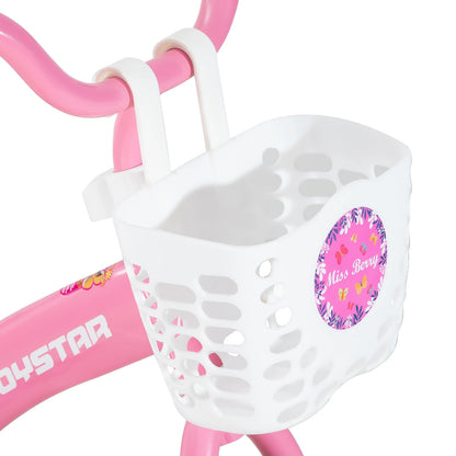 JOYSTAR 10/12 Inch Kids Bike for Boys and Girls Ages 1-4 Years, Toddler Bike with Training Wheels, Detachable Push Handle, Pink