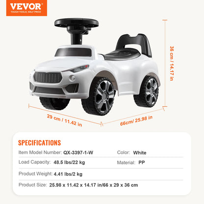 VEVOR Ride On Push Car Classic Kids Ride On Toy Car with Music Steering Wheel for Toddlers Boys Girls Ages 1-3