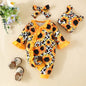 Infant Girls Long Sleeve Floral Prints Pullover Jumpsuit Headband Hat 3 Sets Of Spring Newborn Clothes Ropa De Bebe NiñA