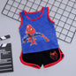 Cartoon Spiderman T-shirt Vest+Shorts 2Pcs Suit Children's Sets for Children Children's Top and Bottom Clothes Set Clothing Kids