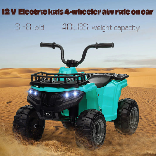 Kids Ride On ATV, 12V Battery Powered Electric Vehicle With Remote Control, 4-Wheeler Quad ATV Play Car For Boys Girls